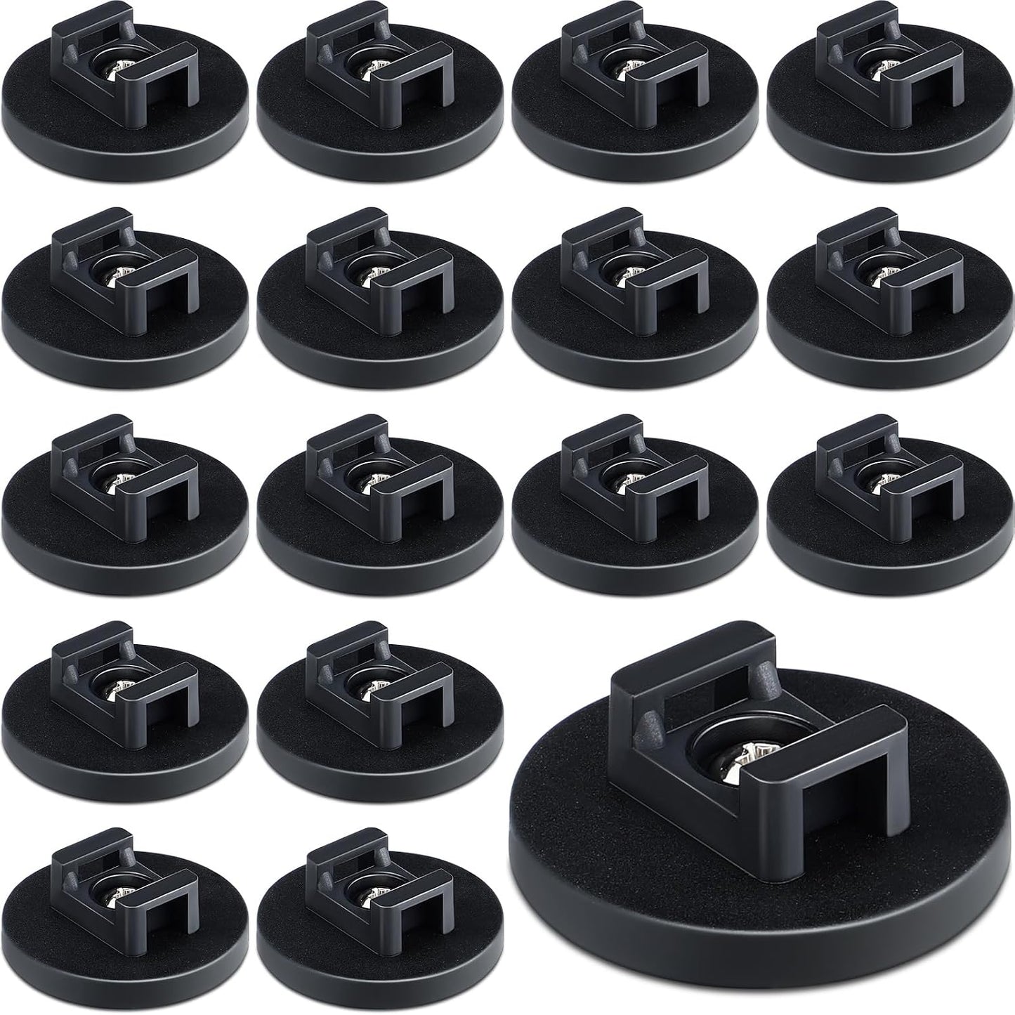 Base magnética para cables con clips negros multiusos