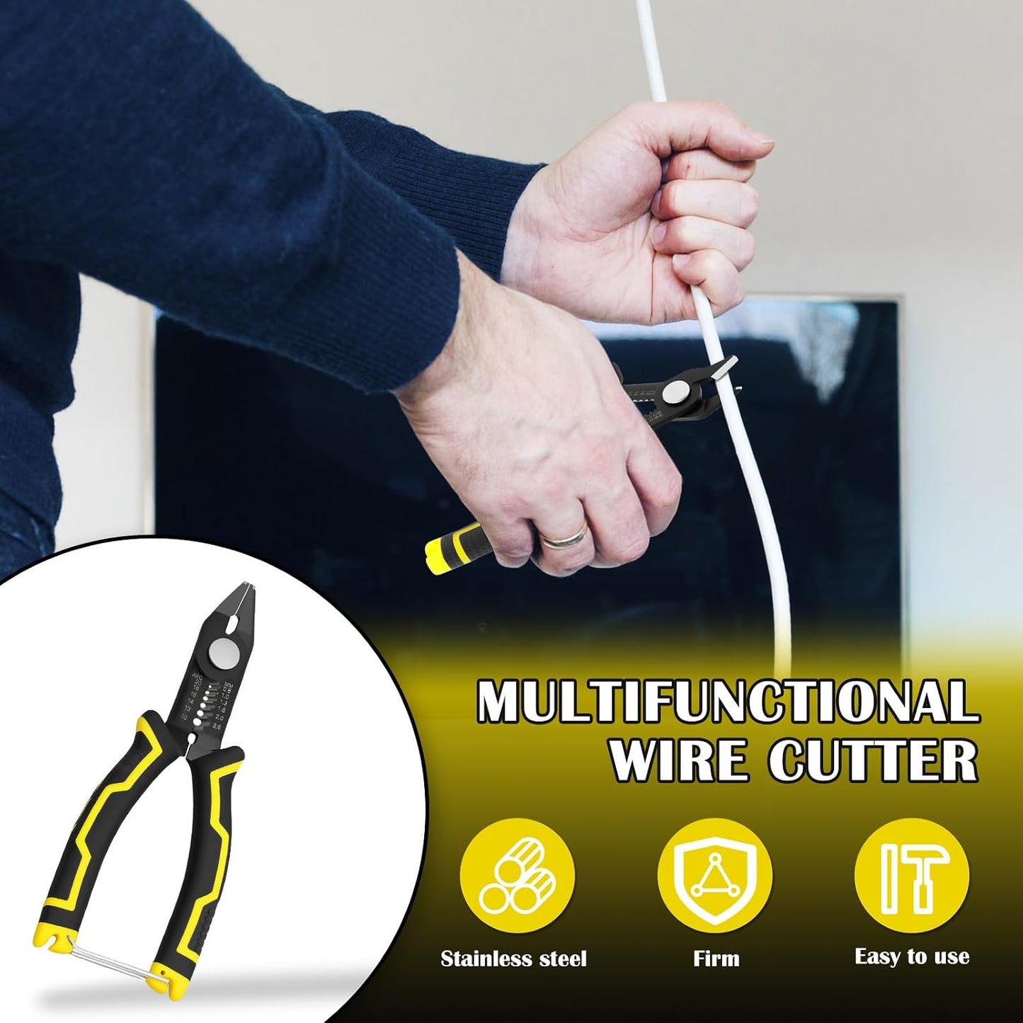 Alicates pelacables 6pulg 2en1 con bloqueo seguridad