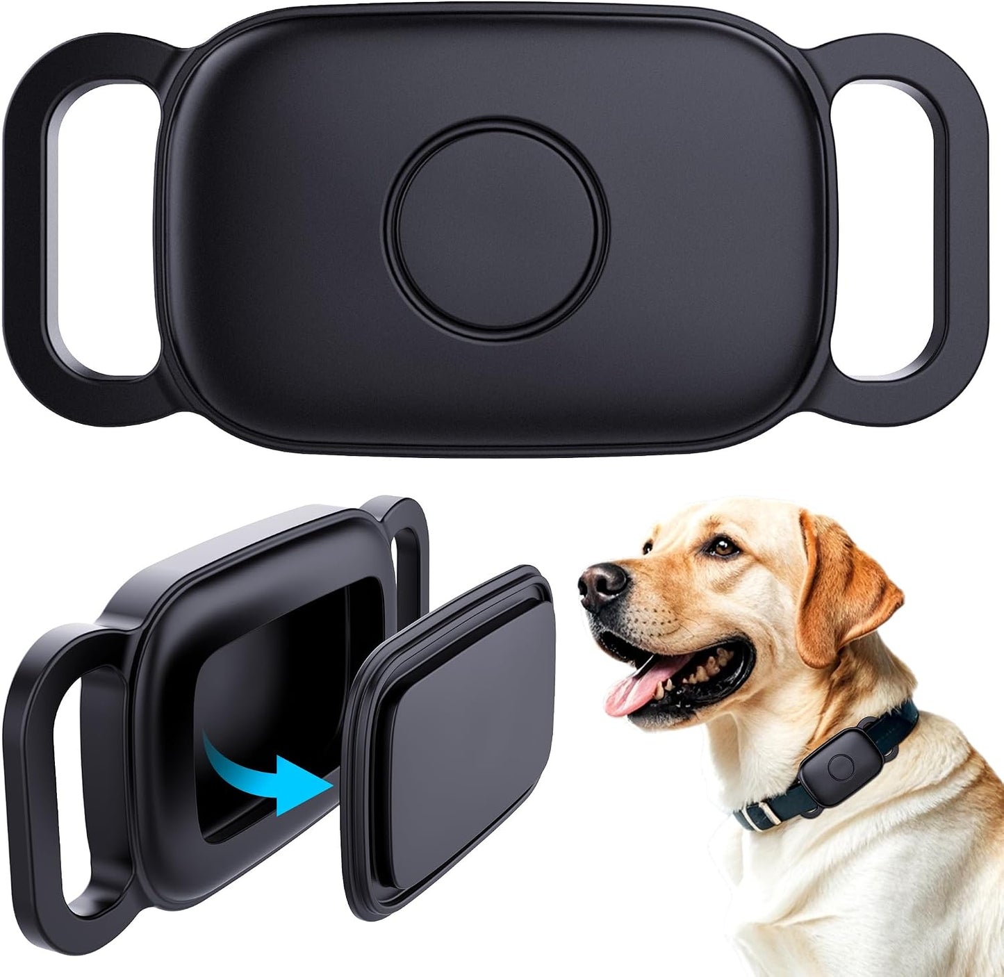 Soporte Tile Life360 Pro 2 pzas collar perro negro