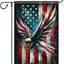 Bandera 4 de Julio 12x18pulg doble cara águila americana
