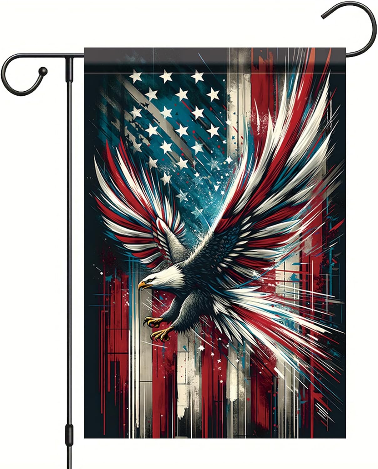 Bandera 4 de Julio 12x18pulg doble cara águila americana