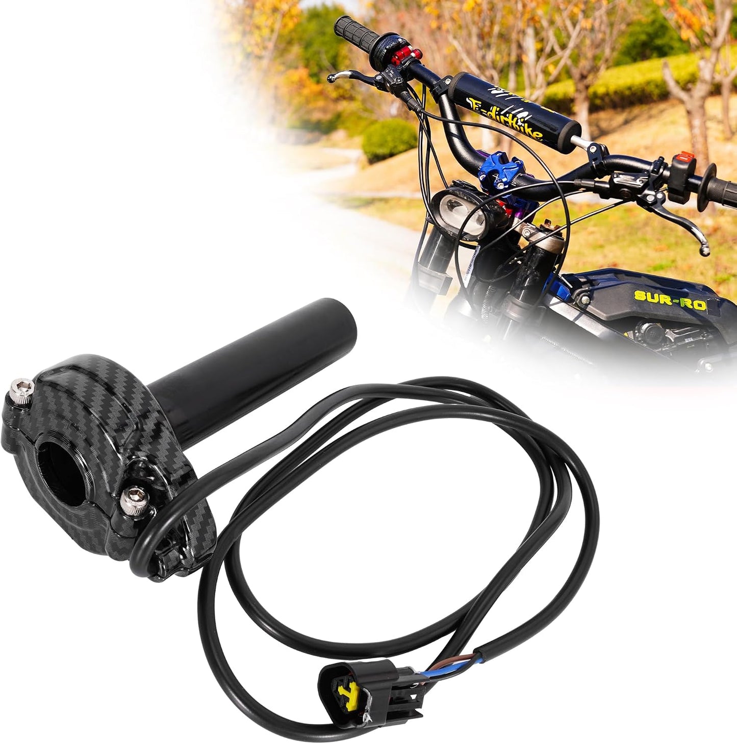 Mango acelerador bicicleta eléctrica Surron fibra carbono