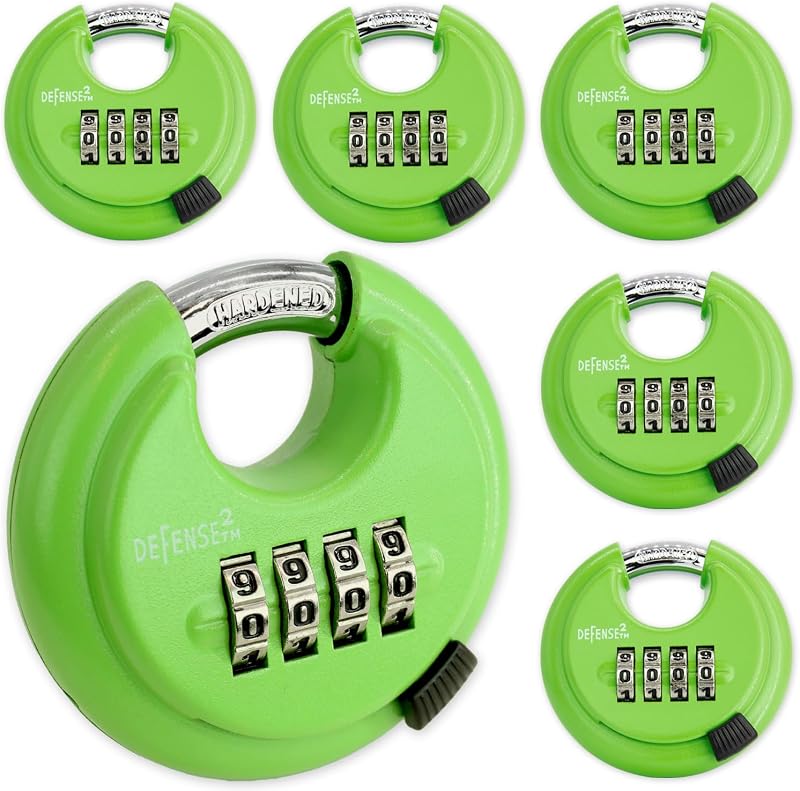 Cerradura combinación verde 4 dígitos sin llave 6 Pzas