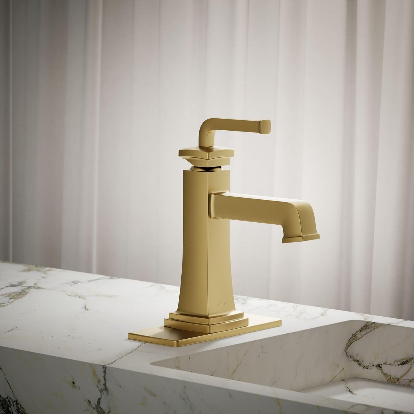Grifo baño una manija 1.2gpm latón cepillado vibrante