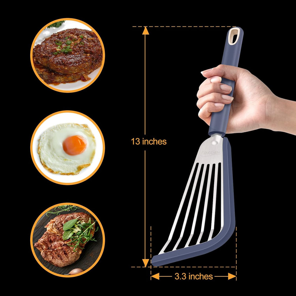 Espátula silicona antiadherente para pescado cocinar voltear