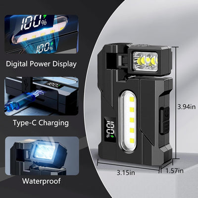 Linterna EDC recargable 500lúmenes mini con clip magnético