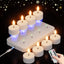 Velas té recargables con estación carga 8uds led decoración