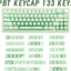 Juego teclas PBT MOA 133 teclas sublimación Cherry Gateron verde