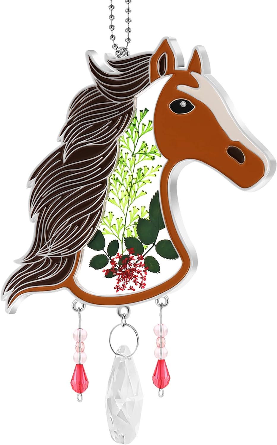 Atrapasoles cristal pintado caballo campanilla flor ventana