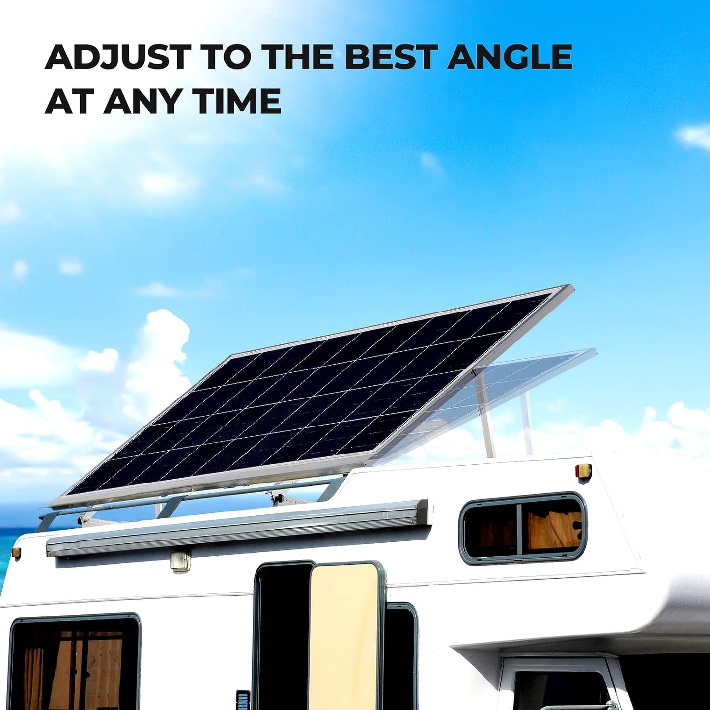 Soporte panel solar ajustable 41pulg con patas plegables