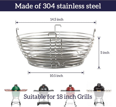 Cesta carbón Kamado Joe con divisor acero inox