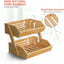 Cesta frutas bambú 2 niveles soporte almacenamiento cocina
