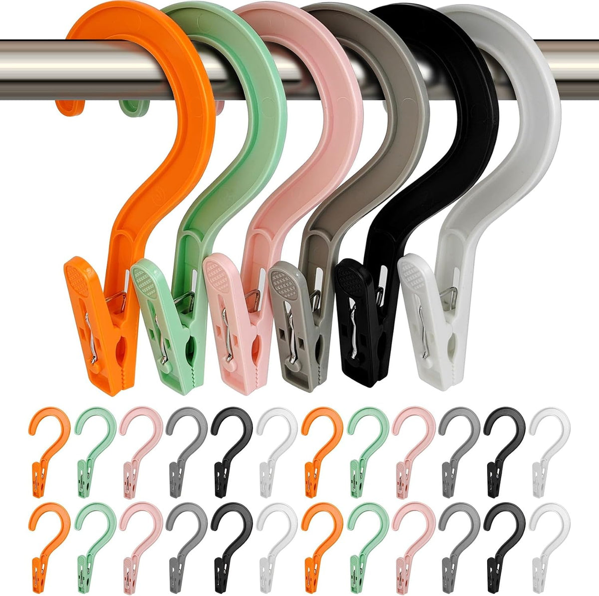 Ganchos para ropa sucia botas clips baño viaje 24uds