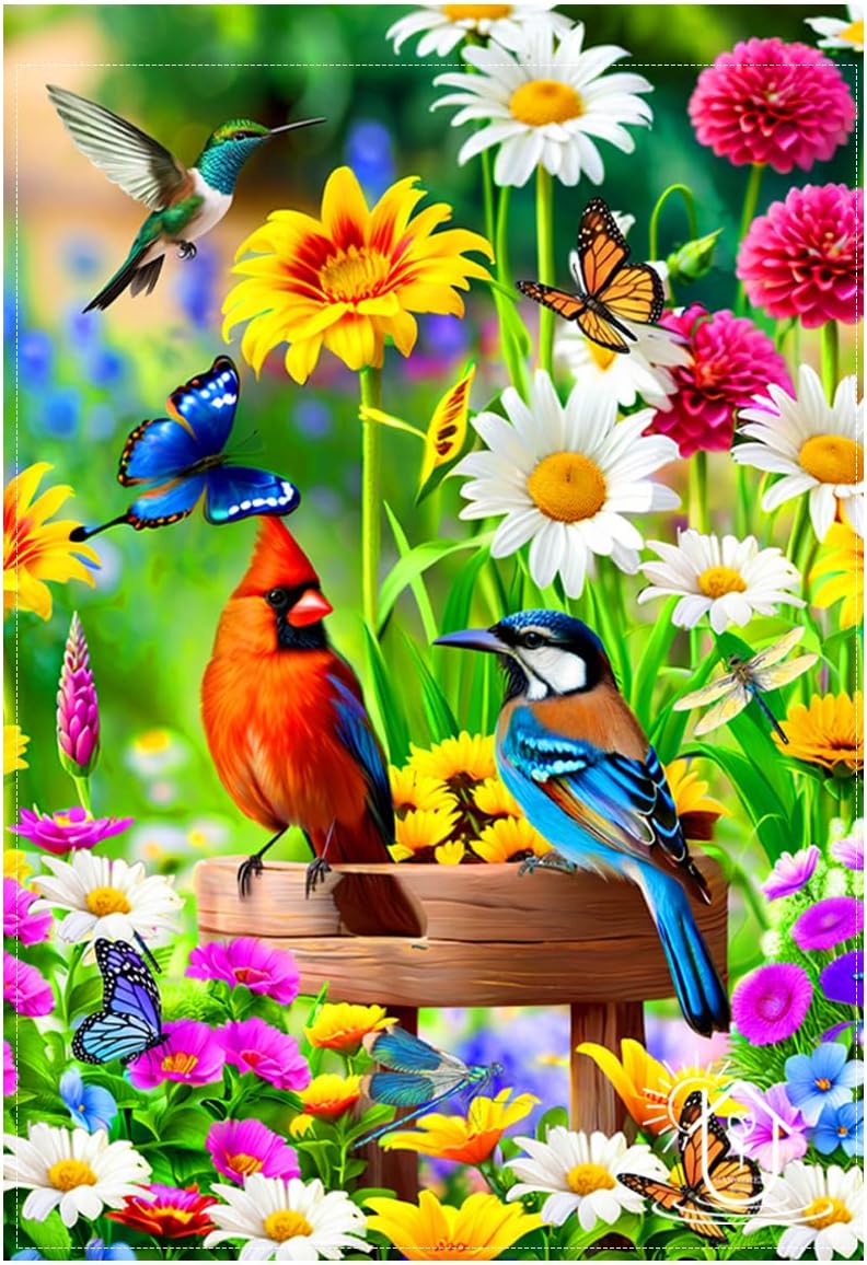Bandera colibrí 28x40" decoración primavera
