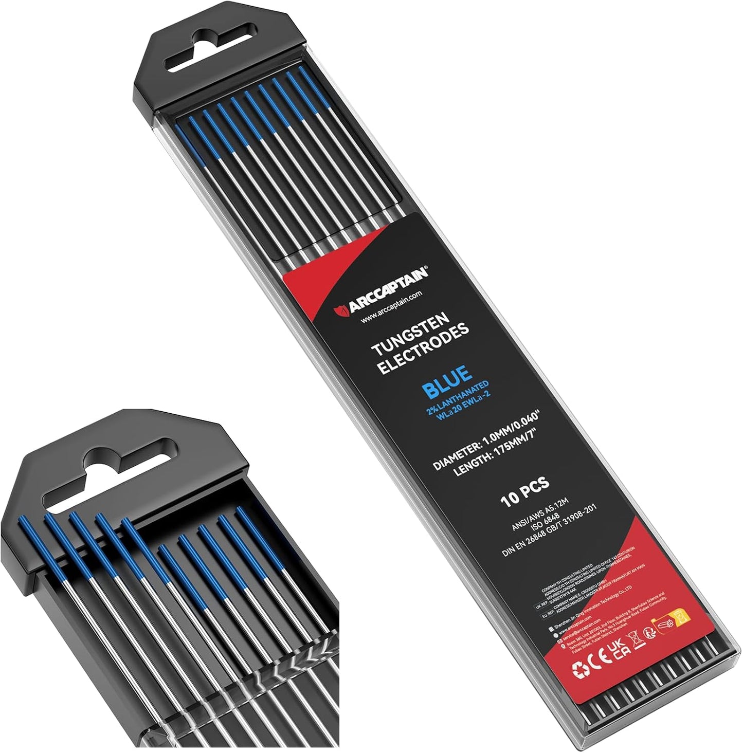 Electrodo TIG tungsteno 0.04x7" azul 2% lantanado 10uds