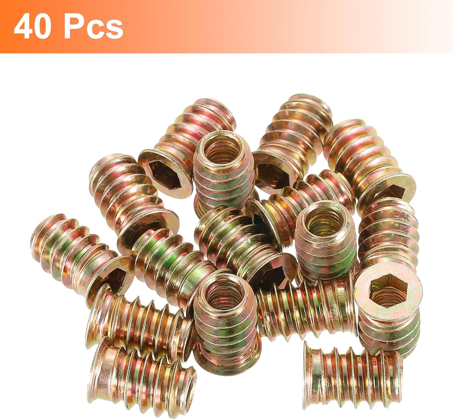 Tuercas roscadas hex para muebles m6x17mm 40 pzas