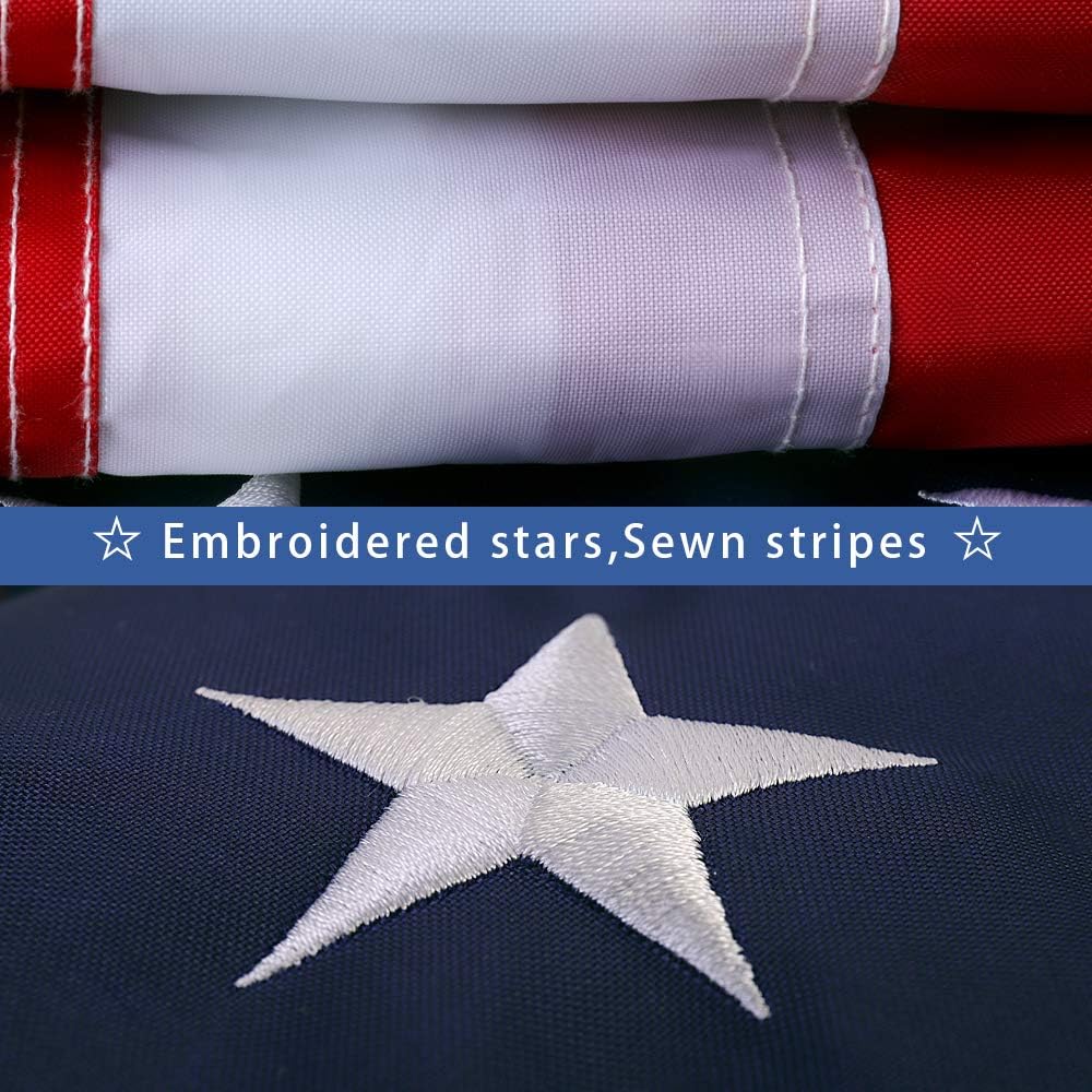 2 Banderas EE.UU. 3x5ft Estrellas Bordadas Ojales Latón UV