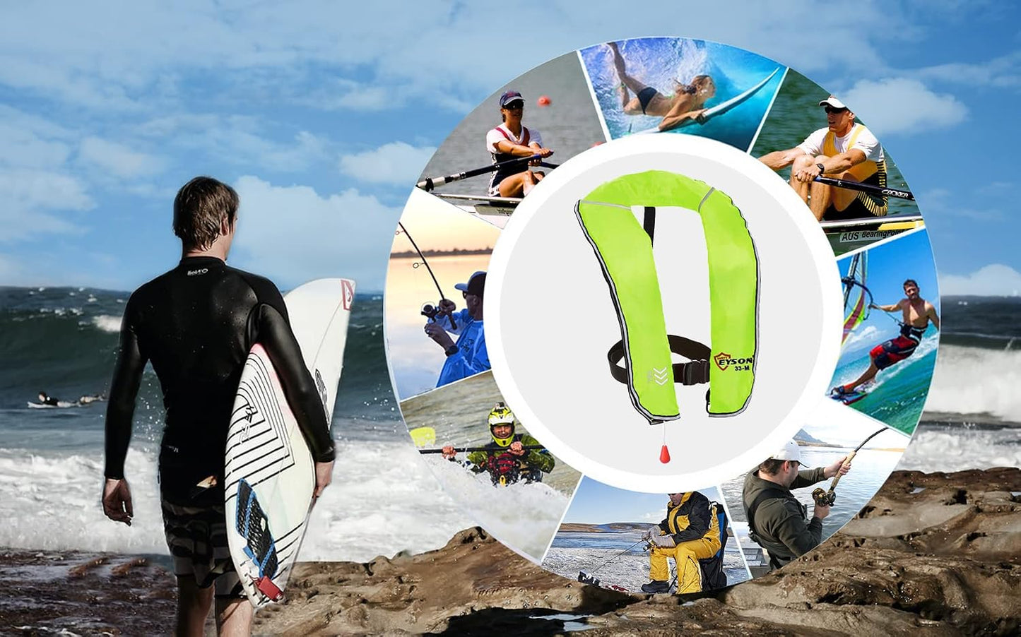 Chaleco salvavidas inflable para adulto manual