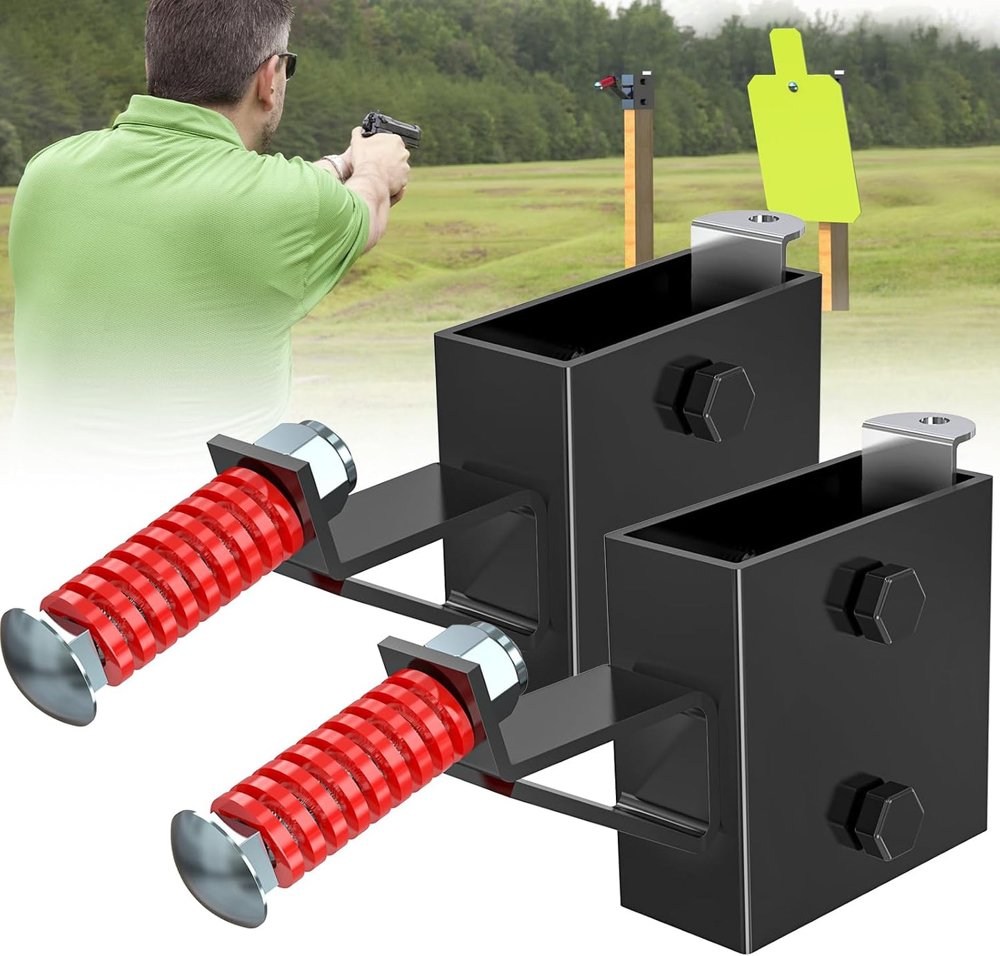 Percha objetivo acero AR500 2x4 soporte disparo