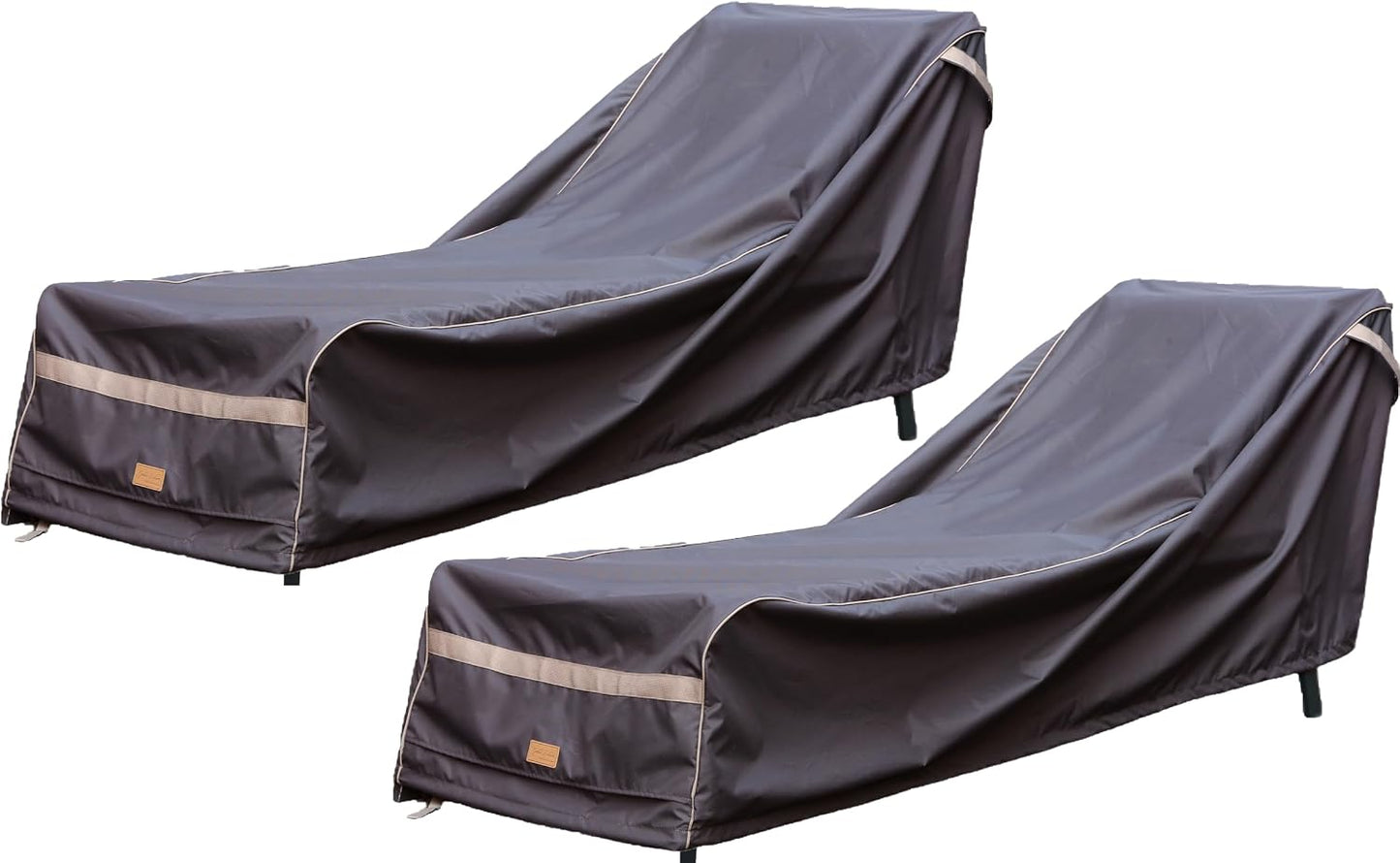 Funda impermeable tumbona patio 68pulg color gris oscuro set 2
