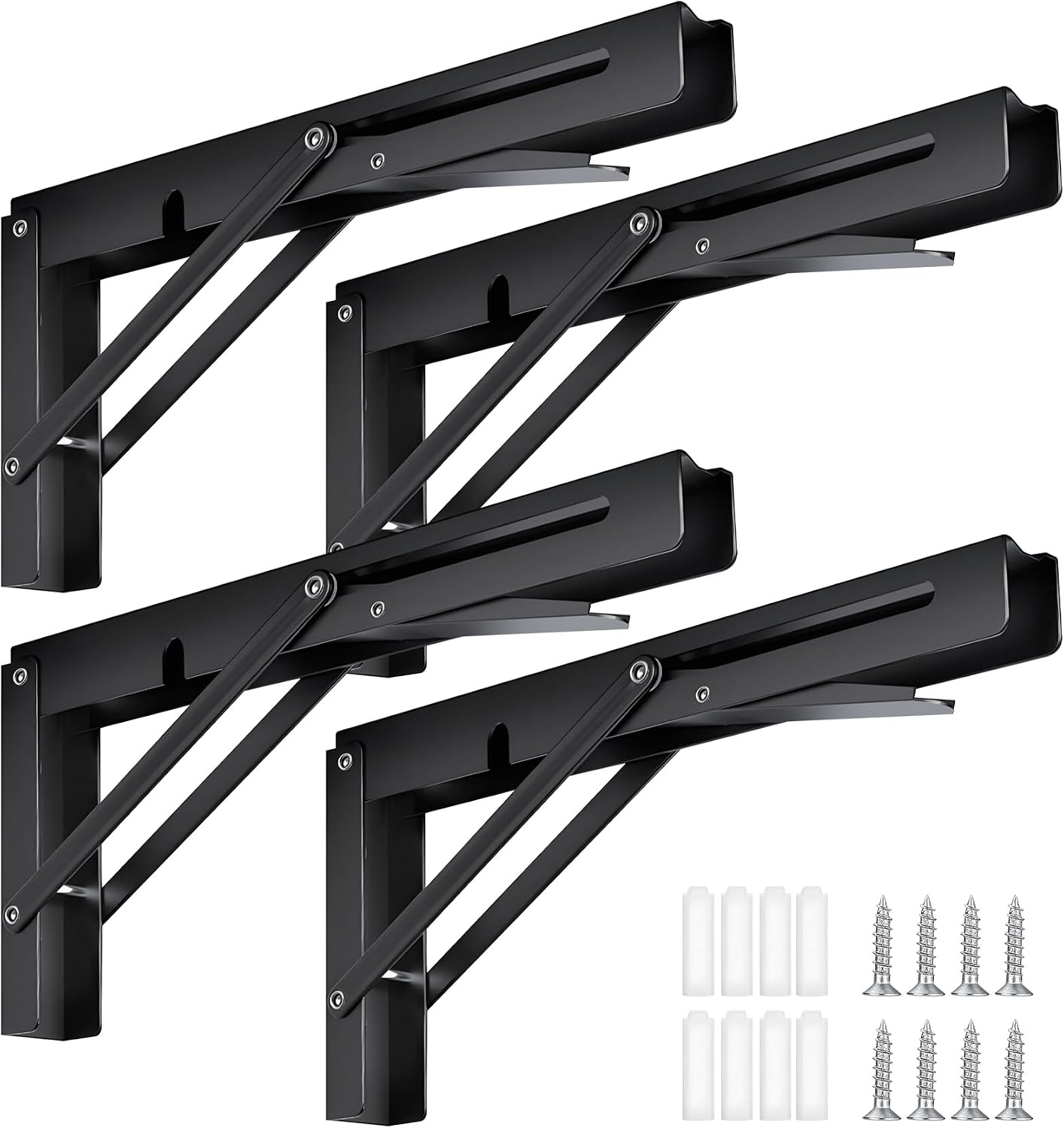Soportes plegables pared 10pulg negro carga 440lb