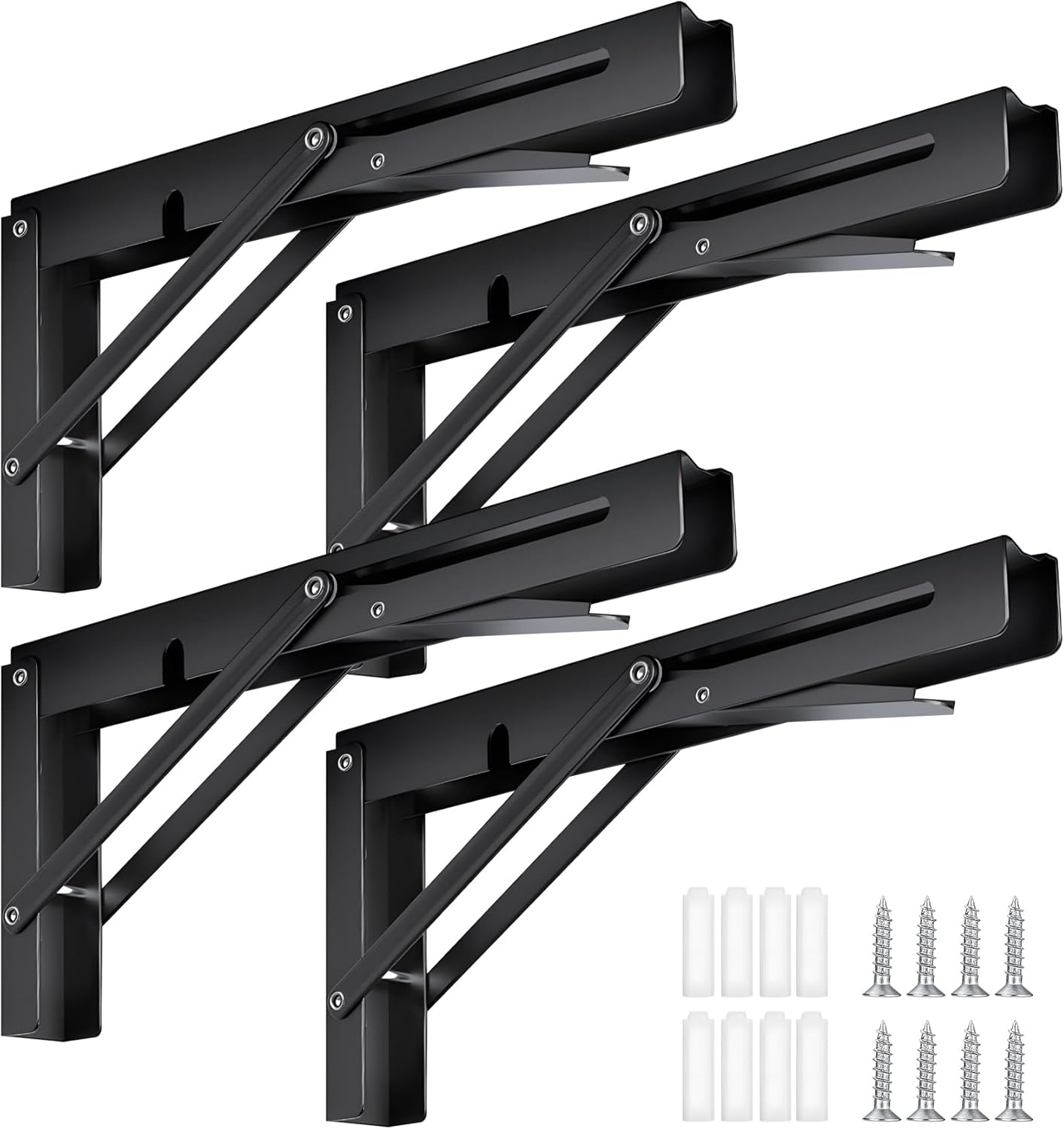 Soportes plegables pared 14" negro carga 440lb