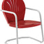 Silla exterior metal retro para comedor terraza rojo
