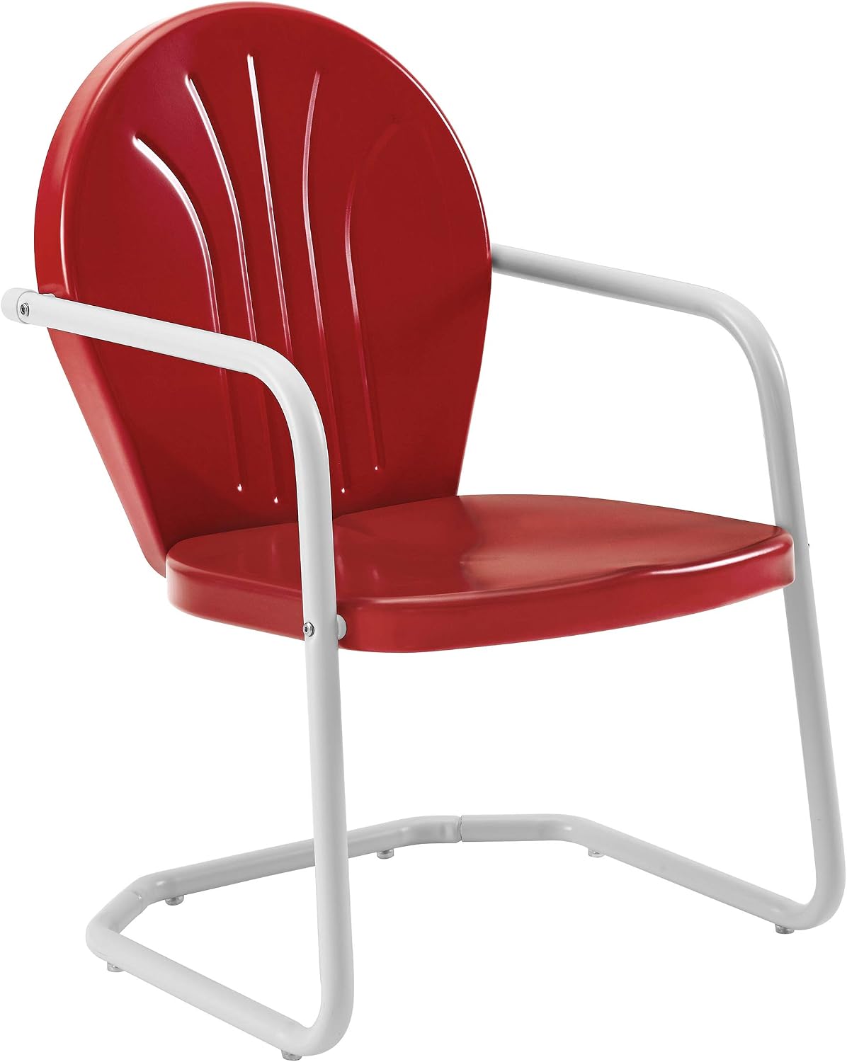 Silla exterior metal retro para comedor terraza rojo