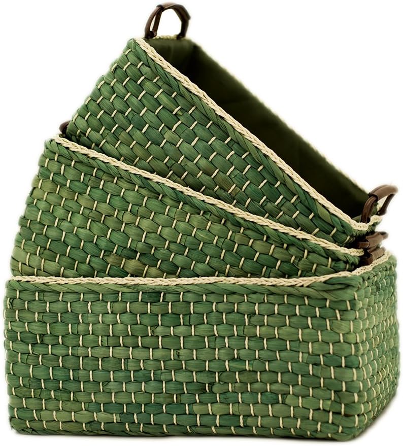 Set 3 cestas tejidas para almacenar maíz verde