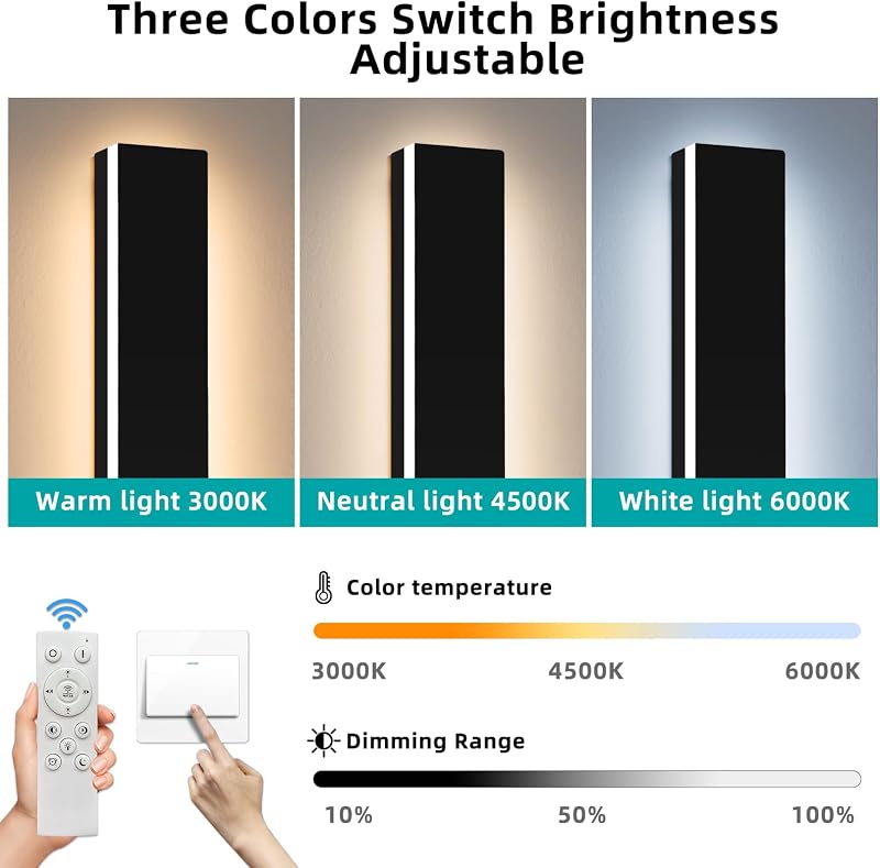 2 Luminarias LED pared exterior 39" regulable IP65