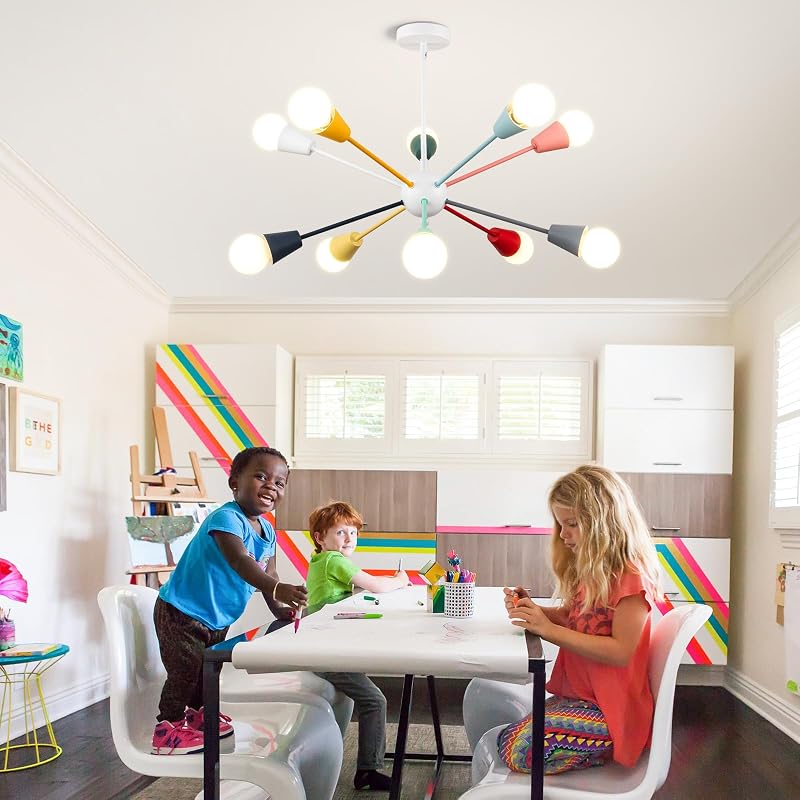 Lámpara techo 10 luces moderna para niños dormitorio sala