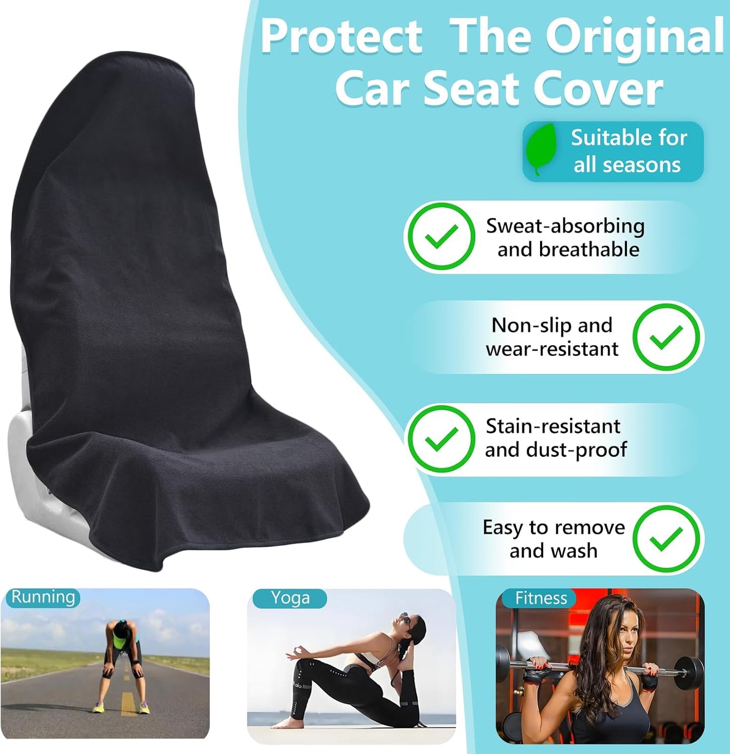 Fundas asiento coche lavables antiderrap para gimnasio
