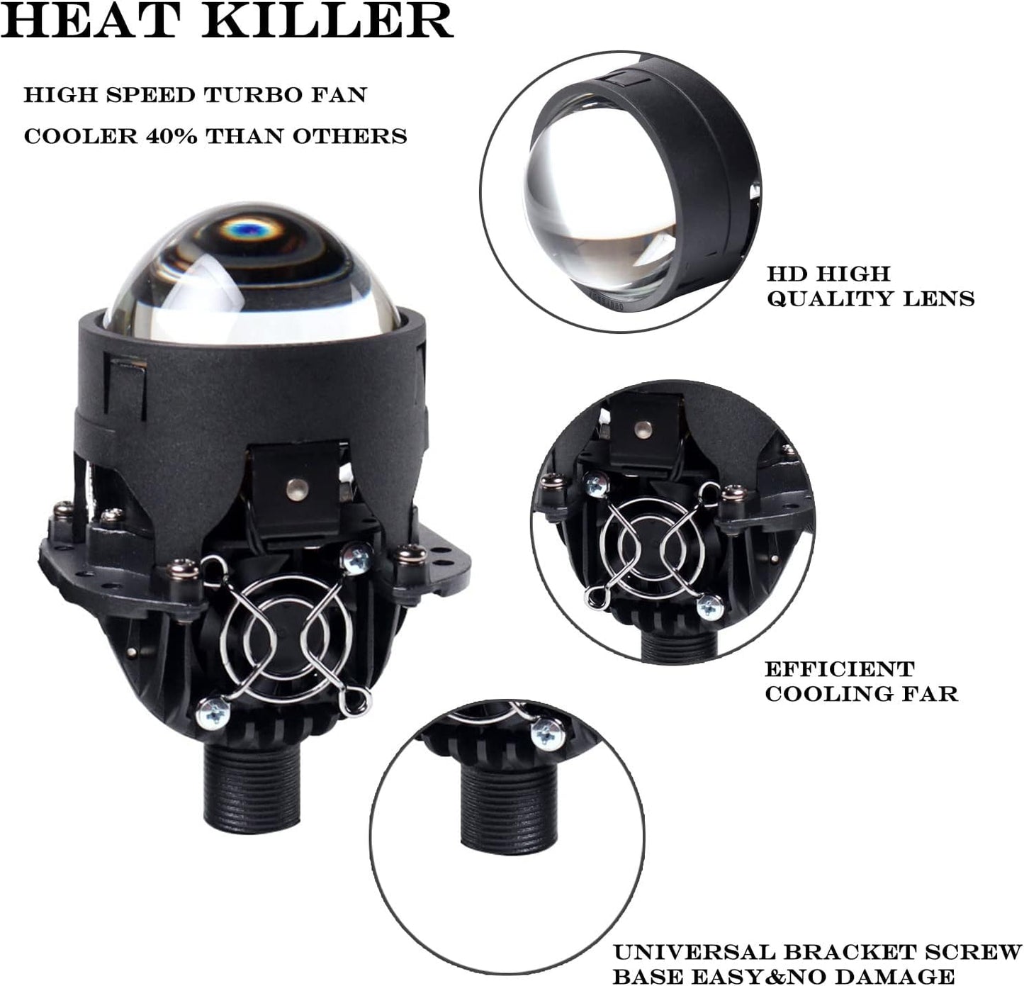 Lentes proyector Bi-LED 6cm 92W 20000LM aprobado