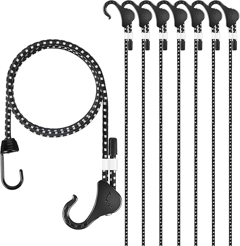 Cuerdas elásticas con ganchos 36pulg pack 8 metal UV