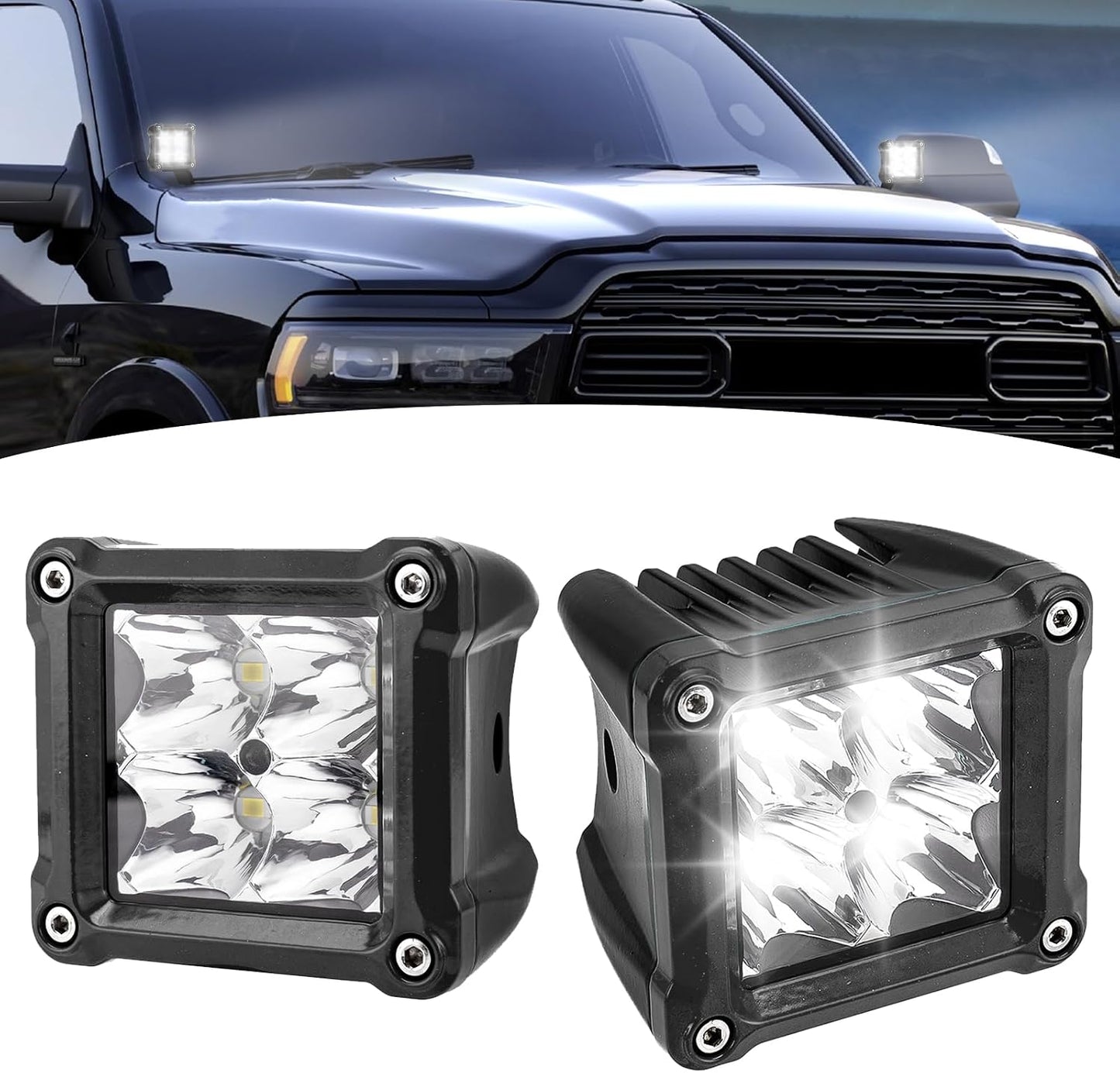 Luces LED Pod 3" 40W 30° Haz Punto Cubo Negro