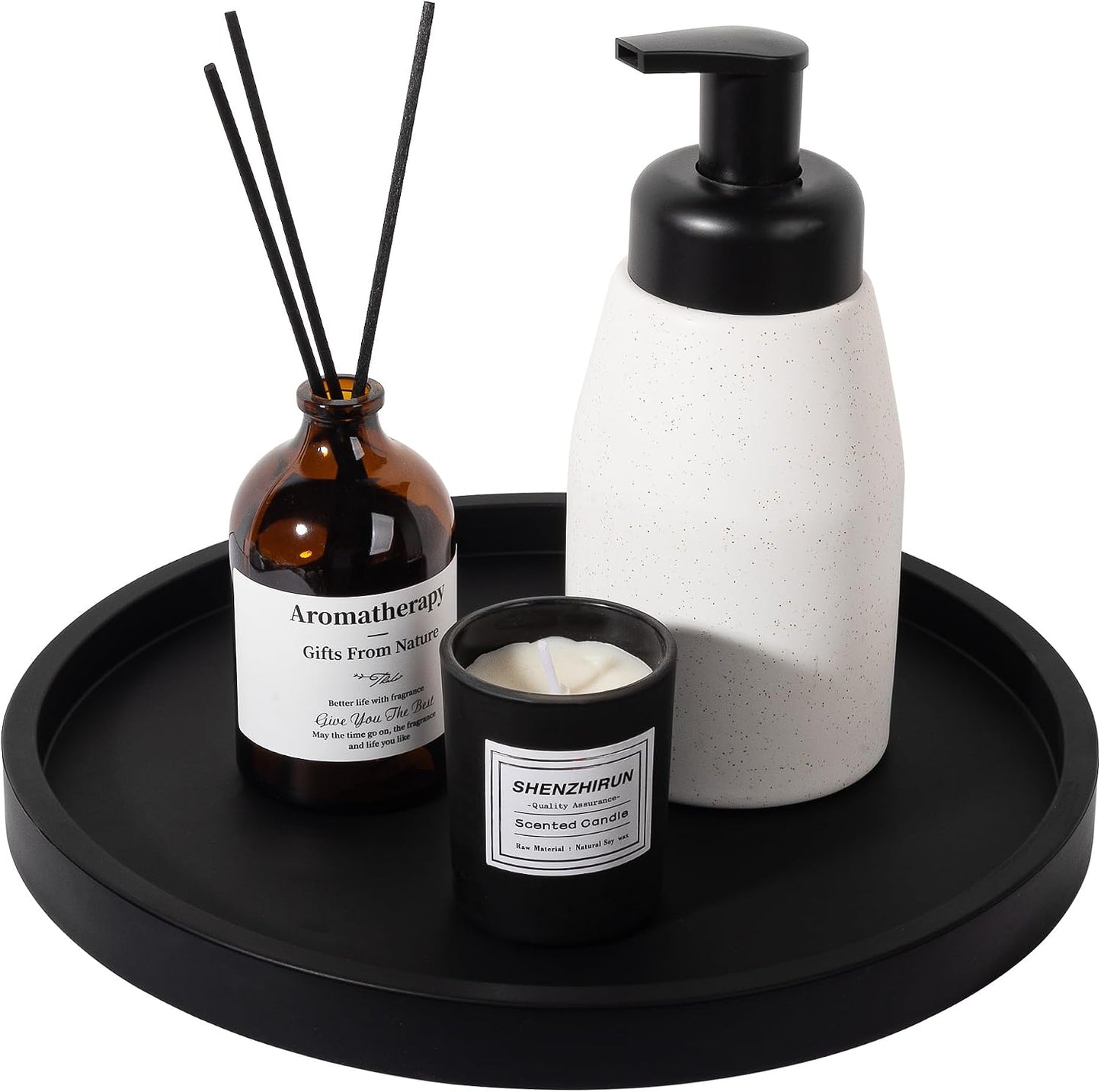 Bandeja baño silicona 10" color negro organiz. perfumes