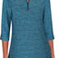 Camisa golf mujer manga 3/4 cierre cremallera bolsillos