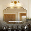 Aplique pared dorado 2 luces vidrio esmerilado latón E26