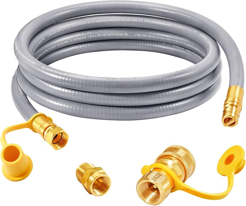 Manguera gas natural 8ft 1/2pulg con accesorio conexión rápida