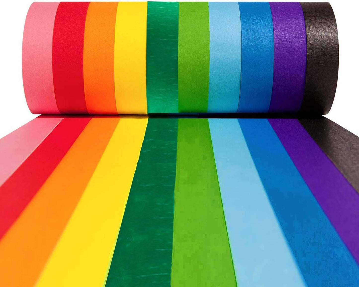 10 Cintas Adhesivas Colores 1pulg x 13yd Arcoíris