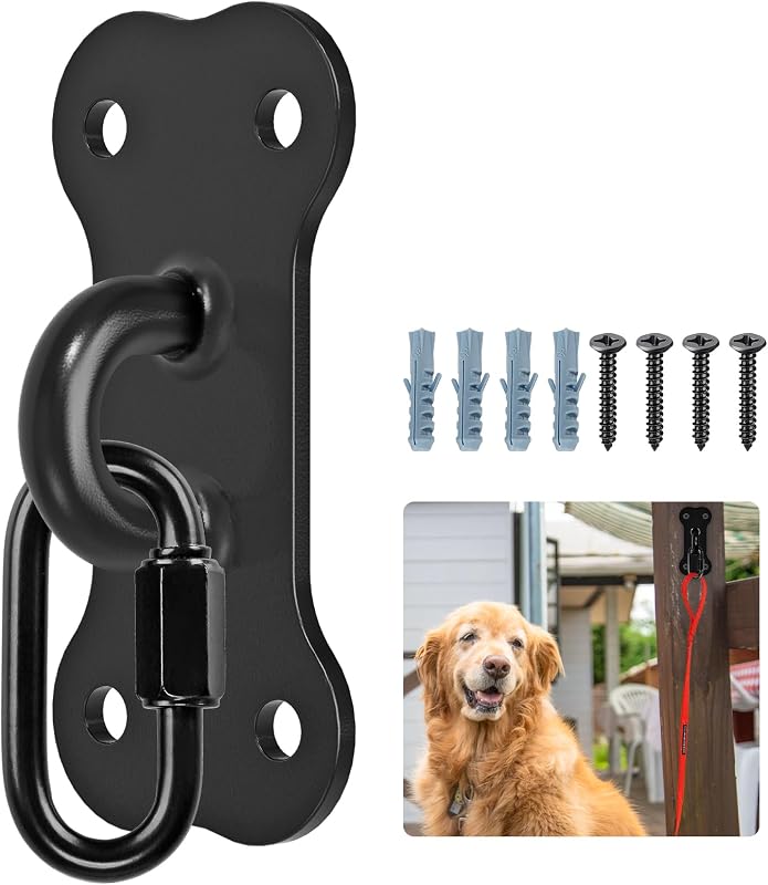 Soporte correa perro pared gancho uso interior exterior negro
