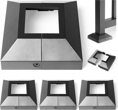 Cubierta poste dividida 2x2/4.5x4.5 para valla hierro negro