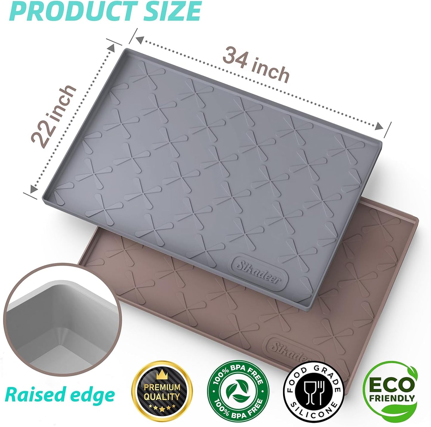 Tapete silicona impermeable 34x22" para fregadero 36"