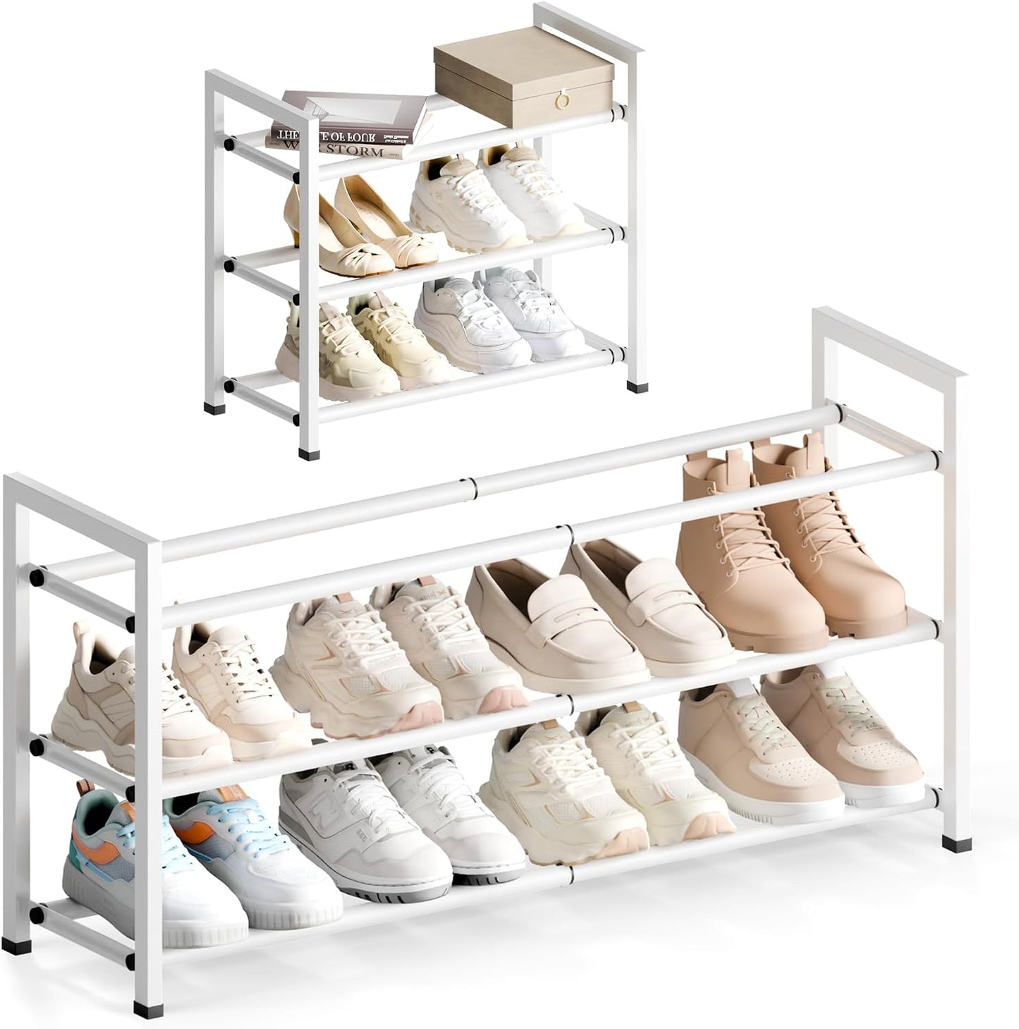 Zapatero expandible 3 niveles 18-33" metal resistente