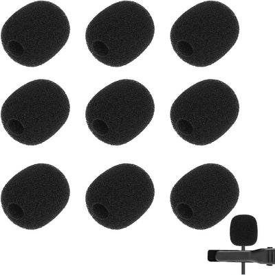 10 Pzas fundas micrófono espuma solapa negro