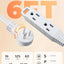 Cable extensión plano giratorio 360° 6ft 3 salidas 16AWG con tierra