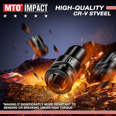 Vaso impacto 1/2 10mm 6 puntas acero Cr-V ANSI