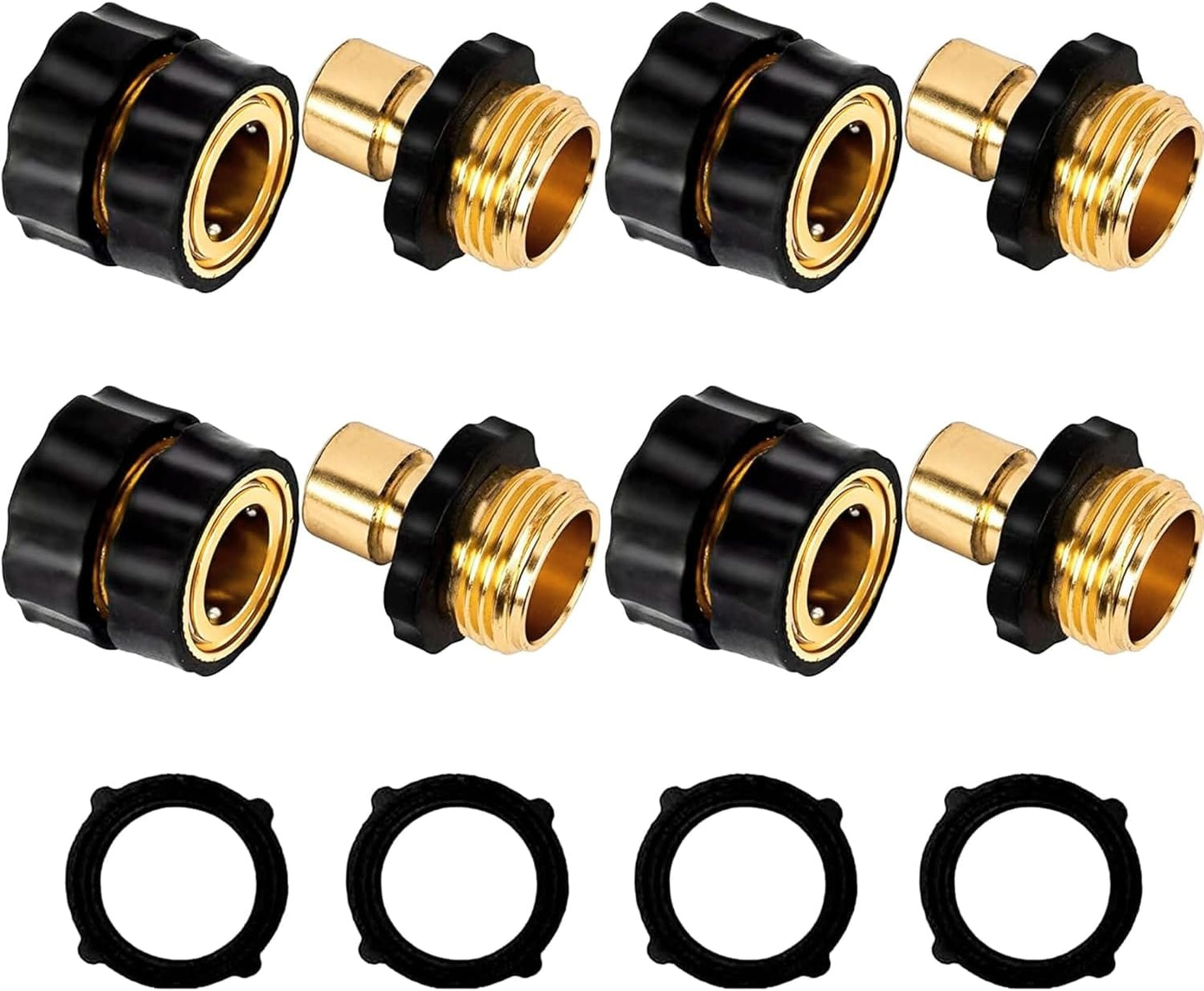 Manguera jardín 3/4pulg conector rápido aluminio set 4