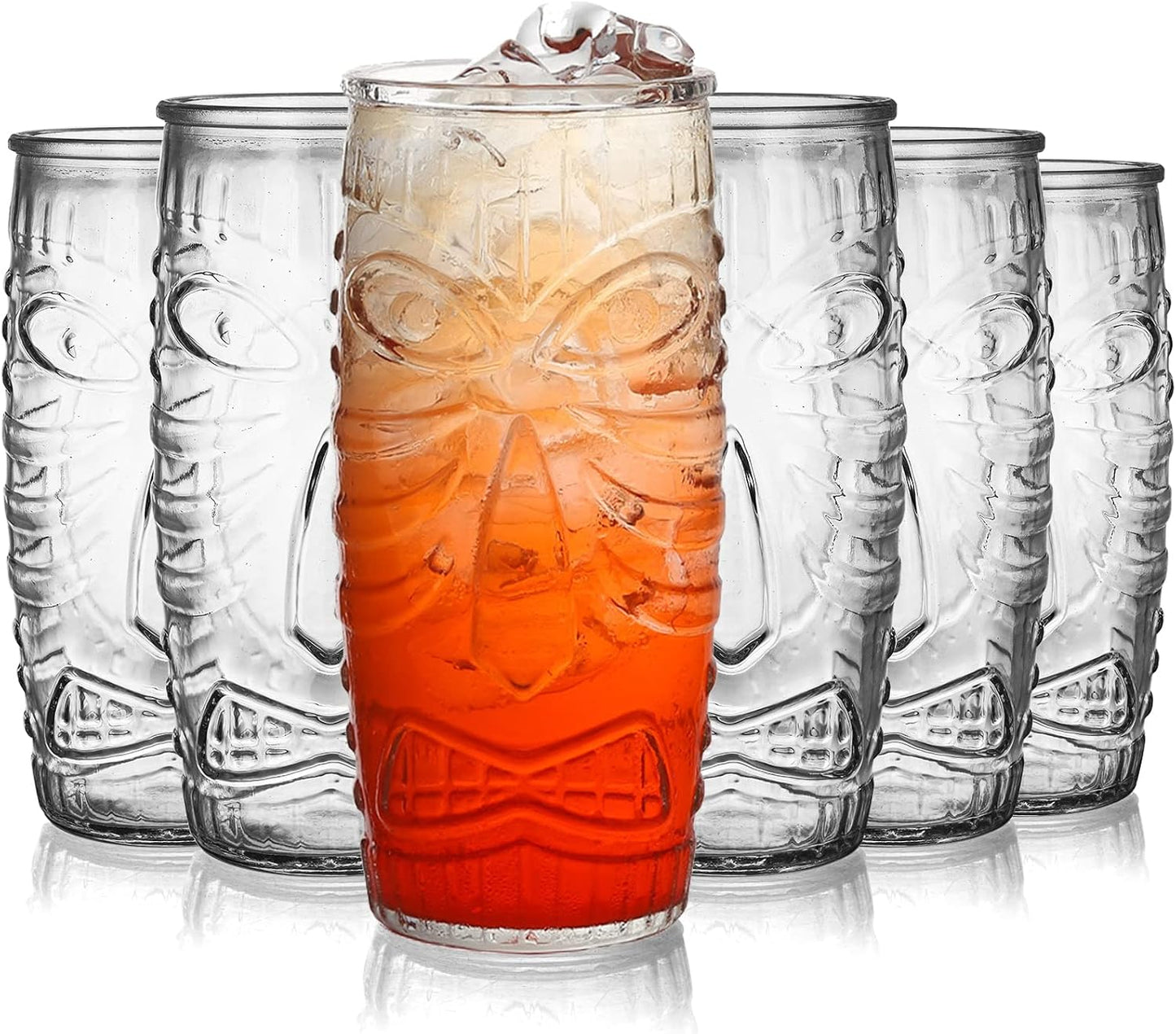 6 Vasos Tiki Vidrio Doble Anticuado 20oz para Mai Tai