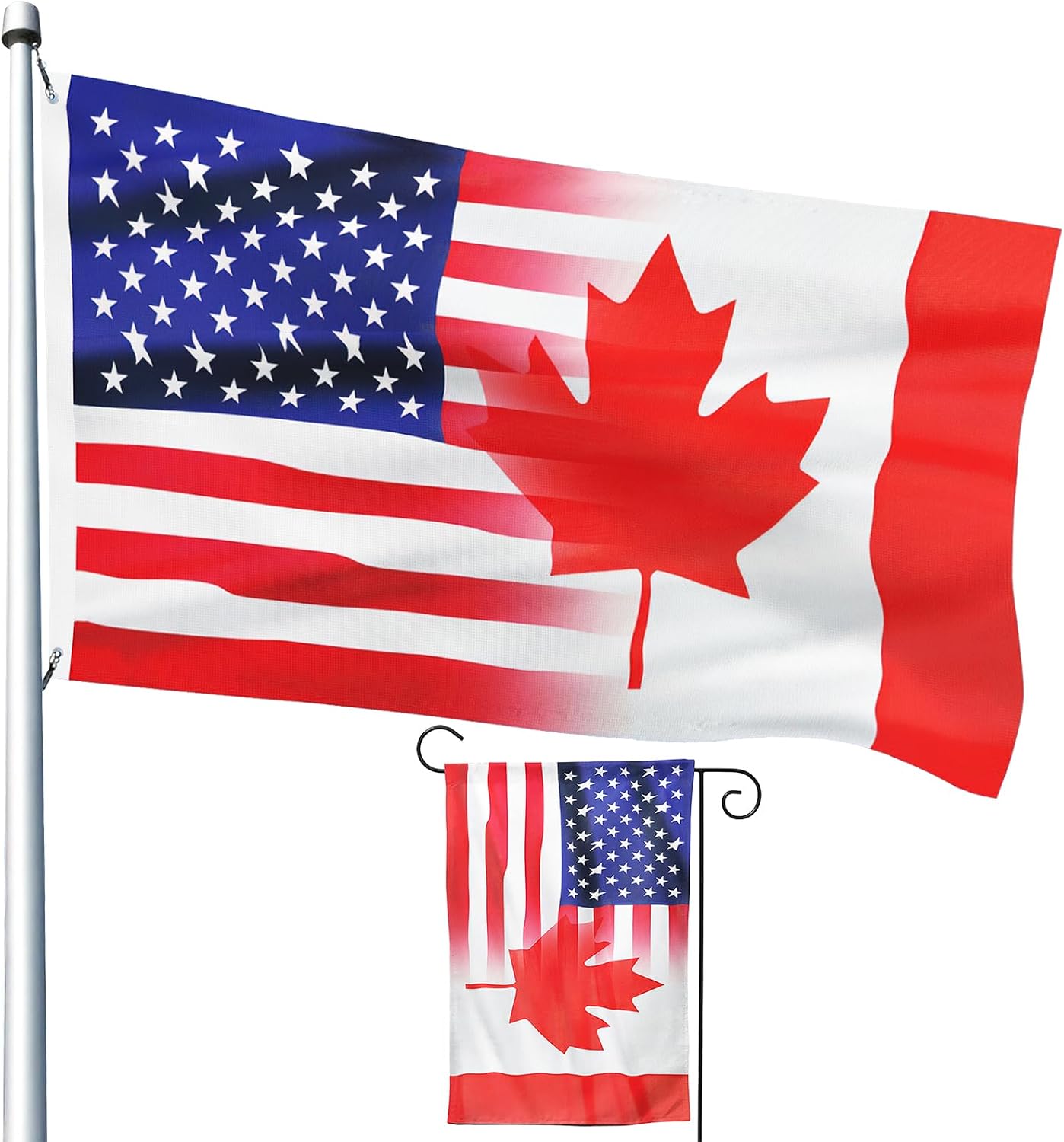 Bandera amistad EE.UU. y Canadá 3x5ft 12x18" decoración